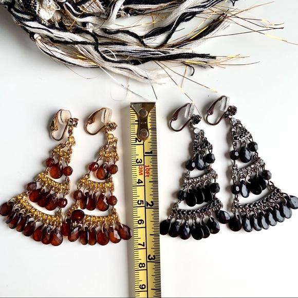 🛍🛍️ |2 Pair vintage boho style clip earrings - Picture 4 of 6